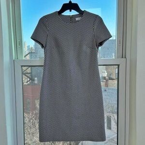 ⟡ black & white Calvin Klein geometric print mini dress size 4 ⟡